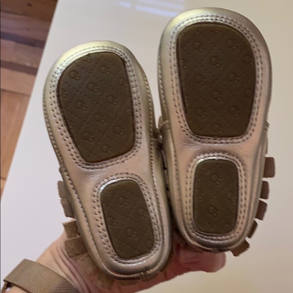 Old Soles gold moccasins size 4 - Picture 3 of 3